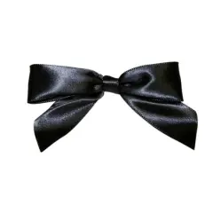 JAM Paper 3.25" Satin Twist Tie Bows, 100ct. Black