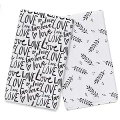 Love Typography 16" x 25" Tea Towel - Set of 2