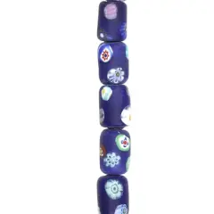 Blue Millefiori Tube Beads by Bead Landing&reg;