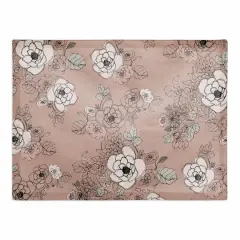Intricate Floral Cotton Twill Placemat Pink
