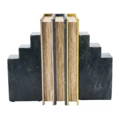 Hello Honey&reg; 6.5" Geometric Marble Bookend Set Black