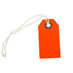 JAM Paper Tiny Gift Tags with String, 100ct. Neon Red