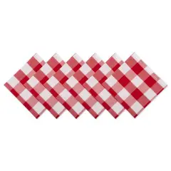 DII&reg; Buffalo Check Oversized Napkin, 6ct. Tango Red/White