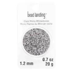 1.2mm Glass Micro Rhinestones by Bead Landing&trade;, 0.7oz. Silver
