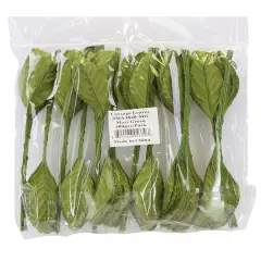 JAM Paper 2.25" Moss Green Corsage Leaf Stems, 100ct.