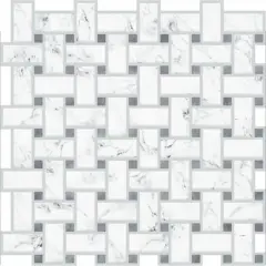 RoomMates Basketweave Carrara Marble Peel & Stick Backsplash StickTiles&reg;