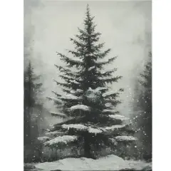 12" x 16" Black & White Snowy Tree Canvas Wall D&eacute;cor by Ashland&reg;