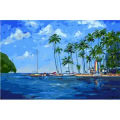 Winnie's Picks Marigot Bay St Lucia Adult Paint by Numbers Kit