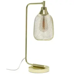 Lalia Home 19" Industrial Mesh Desk Lamp Gold