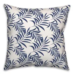 Palms Throw Pillow Navy