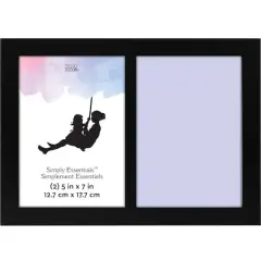 Simply Essentials&trade; 2 Opening 5" x 7" Black Frame by Studio D&eacute;cor&reg;
