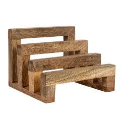 Hello Honey&reg; 6" Natural 3 Section Mango Wood Cutting Board Stand