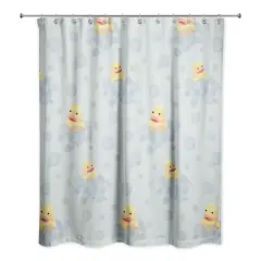 74" Rubber Duckies Shower Curtain Green