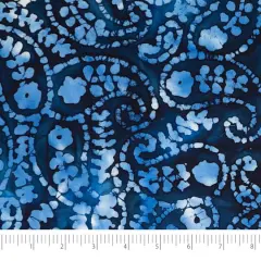SINGER Batik Blue Paisley Cotton Fabric