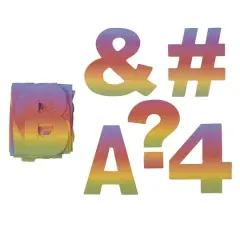 4" Rainbow Project Letter, Numbers & Characters by B2C&trade;