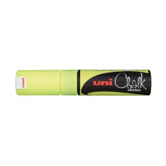 Uni Broad Chisel Tip Chalk Marker Fluorescent Yellow