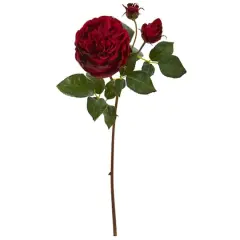 Rose Artificial Flower Stems, 6ct. Dark Red