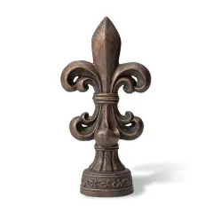 Glitzhome&reg; 21.25" Bronze Standing Fleur De Lis Garden Statue