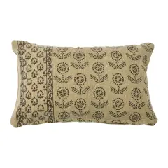 Hello Honey&reg; 20'' Green Floral Fields Lumbar Pillow Cover