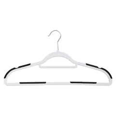 Honey Can Do 15 Pack White & Black No-Slip Rubber Grip Plastic Hangers
