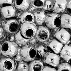 John Bead 9mm Metalized Opaque Pony Beads, 1,000ct. Silver