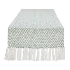 DII&reg; 108" Woven Fringed Table Runner Jadeite