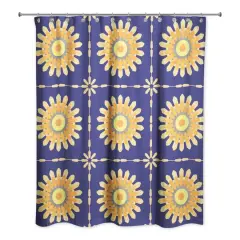 Mandalas Shower Curtain Navy