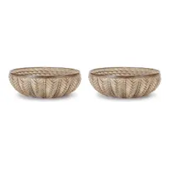 9" Decorative Wicker Design Bowls, 2ct.