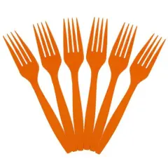 JAM Paper Premium Plastic Forks, 100ct. Orange