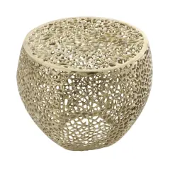 19" Gold Aluminum Coral Accent Table