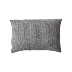 Hello Honey&reg; 24" Gray Brushed New Zealand Wool Striped Lumbar Pillow