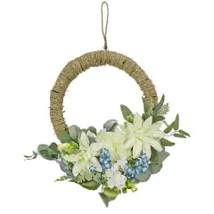 20" Dahlia, Peony, & Hydrangea Hoop Wreath
