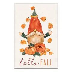 Hello Fall Gnome Canvas Wall Art