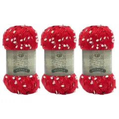 3 Pack Lion Brand&reg; North Pole Yarn Co. Sparkle Yarn Red