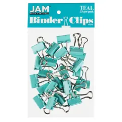 JAM Paper 3/4" Binder Clips, 25ct. Teal