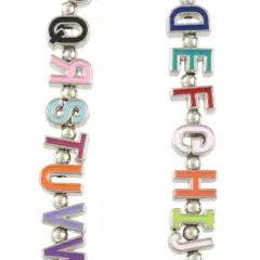 Rhodium Mixed Enamel Metal Alphabet Beads by Bead Landing&trade;