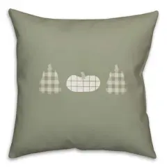 Sage Plaid Pumpkin Pillow