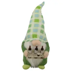 9" Green & Blue Plaid Springtime Gnome