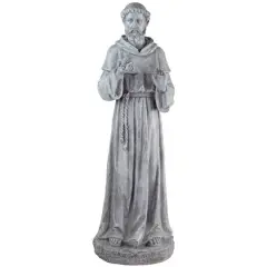 28" St. Francis with Bird Outdoor Garden Statue
