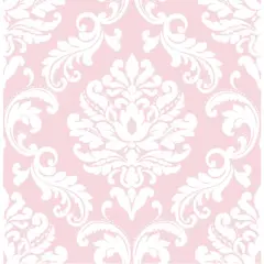 NuWallpaper Pink Ariel Peel & Stick Wallpaper