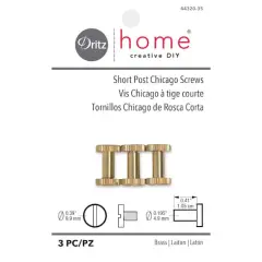 Dritz&reg; Home Brass Short Post Chicago Screws, 3ct.