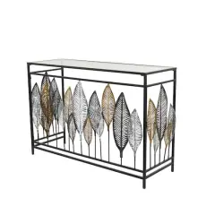 Black Metal Contemporary Console Table, 30" x 44" x 16"