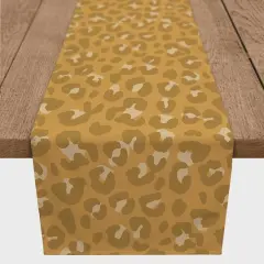72" Leopard Cotton Twill Runner Yellow