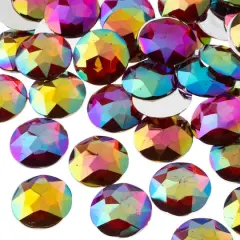 John Bead 20mm AB Acrylic Round Flat Back Rhinestones, 200ct. Red AB