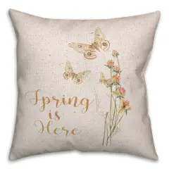 Butterfly Spring Here 18" x 18" Throw Pillow