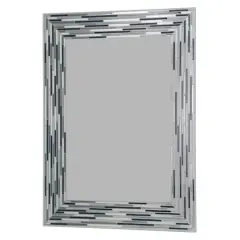 Head West Frameless Reeded Mosaic Printed Wall D&eacute;cor Mirror Charcoal