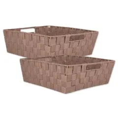 DII&reg; Nylon Basketweave Trapezoid Bin Set, 2ct. Taupe