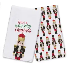 Holly Jolly Nutcracker Tea Towels - Set of 2