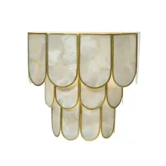 Hello Honey&reg; 9" 4-Tier Capiz and Metal Wall Sconce
