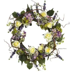 24'' Hydrangea & Rose Wreath